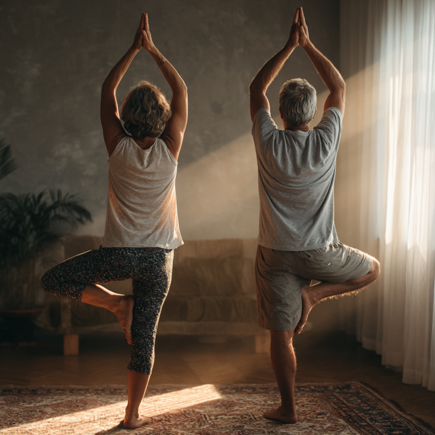 Katta yoshdagi erkak meditatsiya qilmoqda